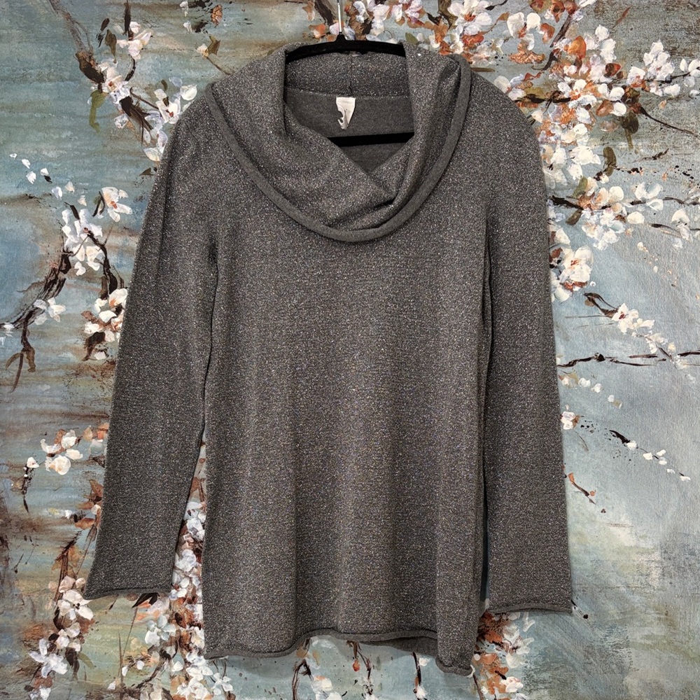 Jones New York Charcoal Cowl Neck Sweater beautiful condition
